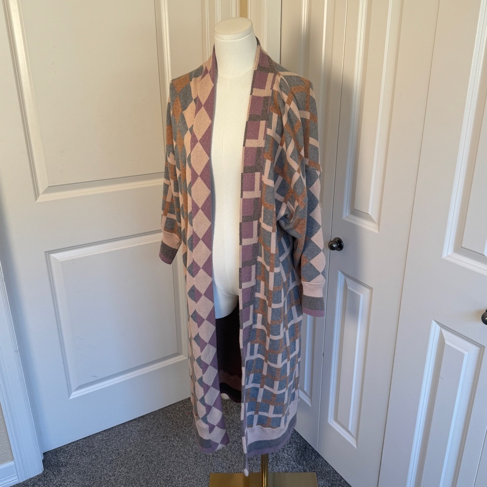 Anthropologie Liv Duster Kimono Block Multicolor Conditions Apply O/S - Picture 2 of 7